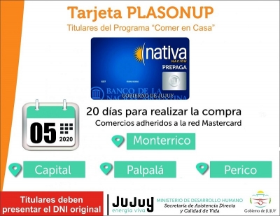 Tarjeta Plasonup: acreditaci&oacute;n para titulares de Capital, Palpal&aacute; Perico y Monterrico