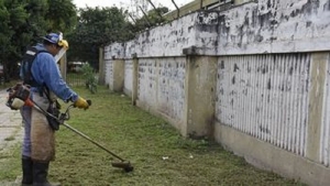 Refuerzan tareas de desmalezado y coordinan descacharrado en escuelas