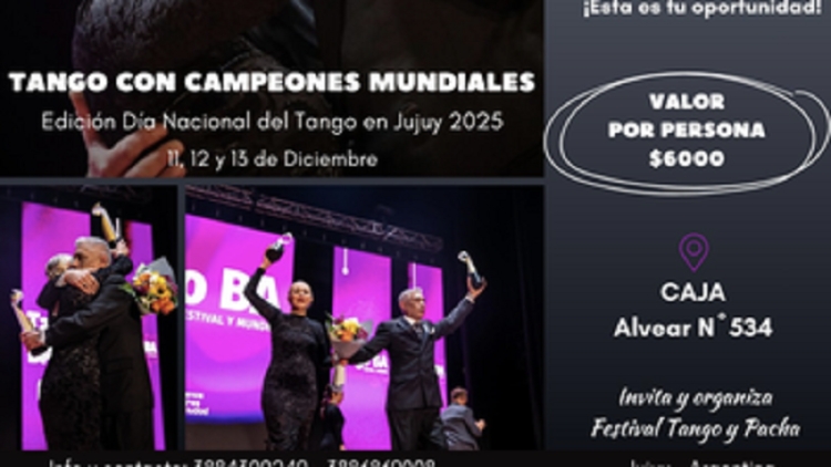 Jujuy vivir&aacute; el D&iacute;a Nacional del Tango con clases de campeones mundiales