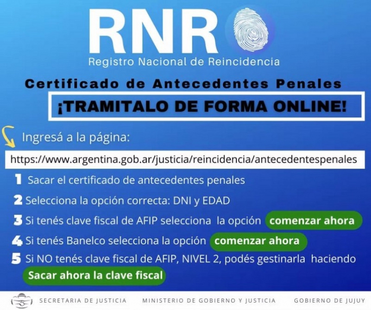 El certificado de Antecedentes penales,disponible online