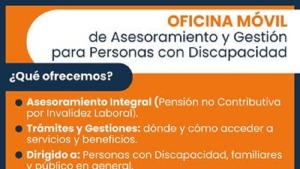 Oficina M&oacute;vil de Asesoramiento para personas con discapacidad estar&aacute; en San Pedro y Capital