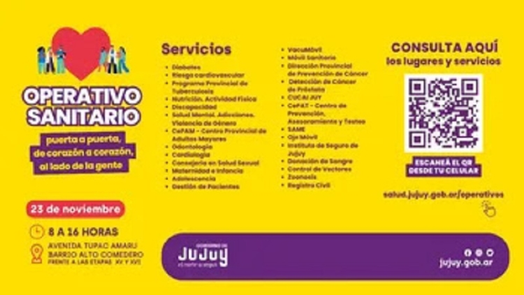 Operativo Sanitario integral se realizar&aacute; este jueves en Alto Comedero