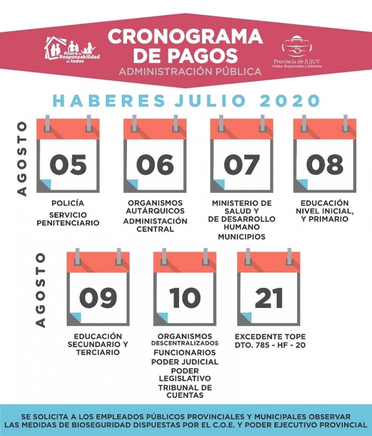 El mi&eacute;rcoles 5 comienza el pago a estatales