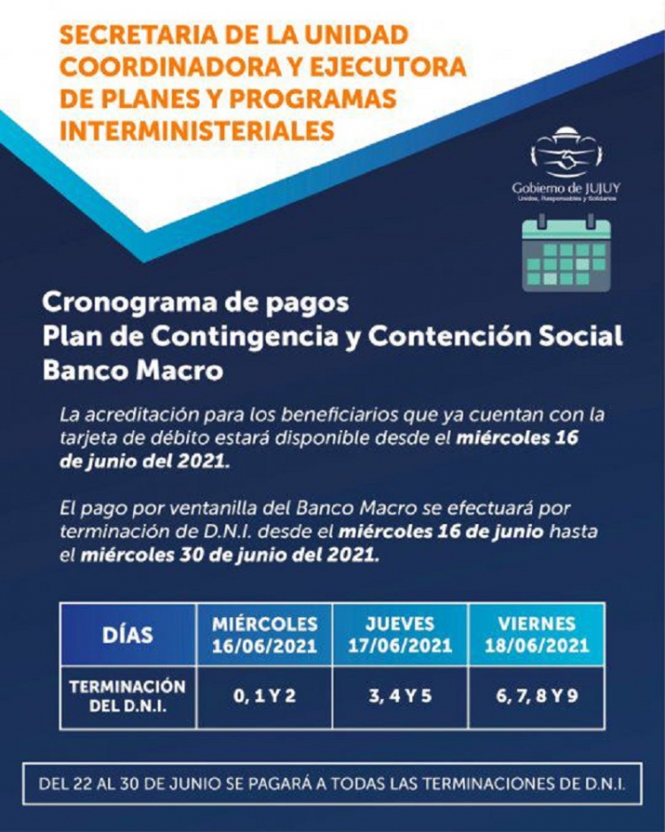 Plan de Contingencia: cronograma de pagos