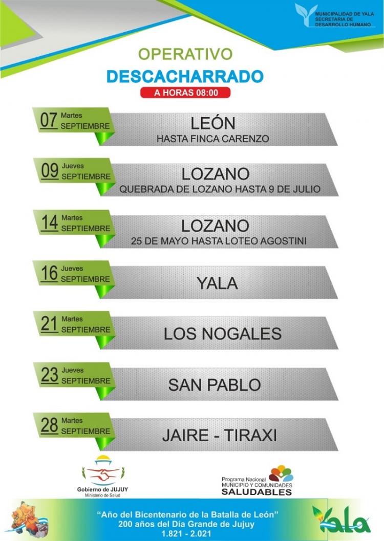 Operativo descacharrado en Yala