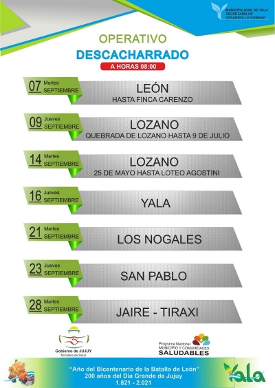 Operativo descacharrado en Yala