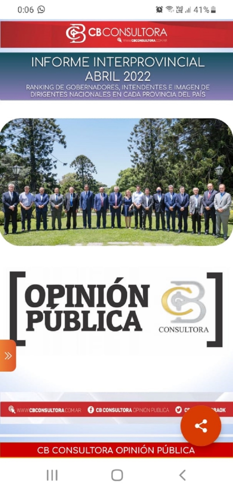 Gerardo Morales sigue a la cabeza del ranking de gobernadores con mayor imagen positiva