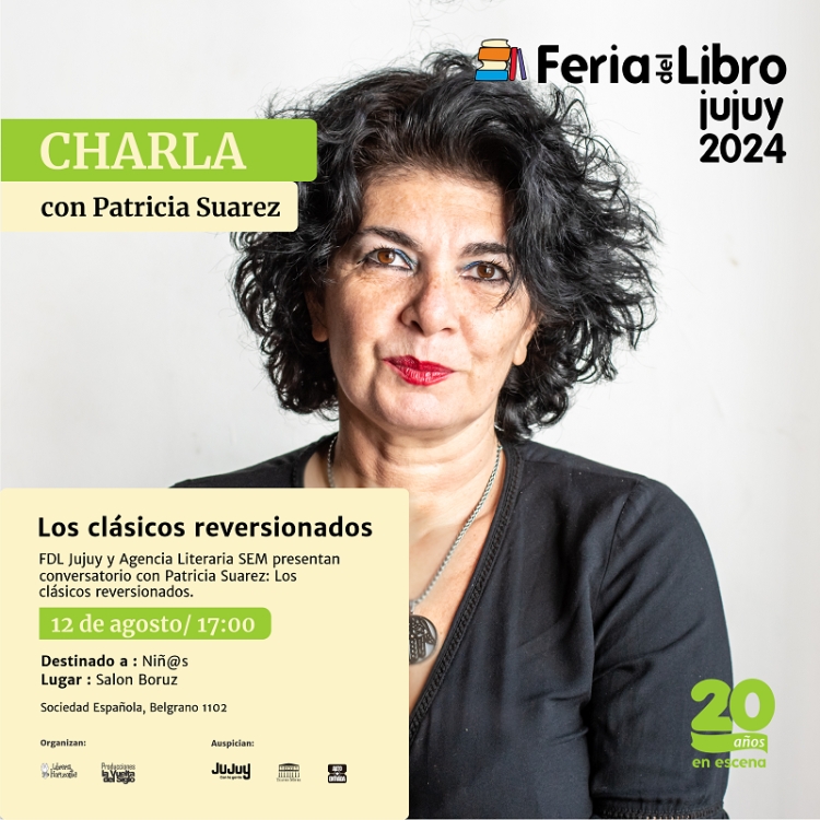 Este lunes 12, charla con la escritora Patricia Su&aacute;rez