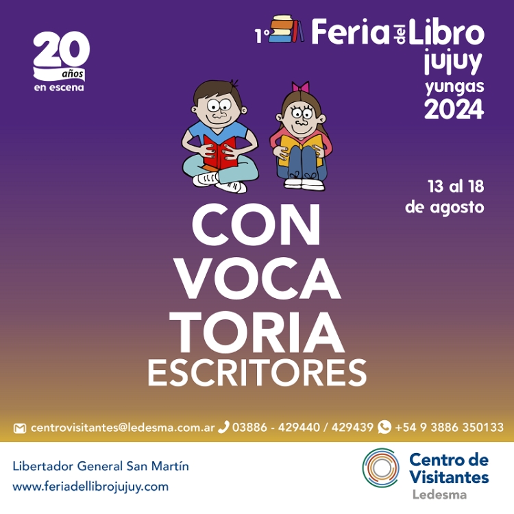 La Feria del Libro Jujuy sede Yungas convoca a escritores a presentar sus obras