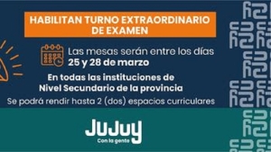 Habilitan mesas extraordinarias para el Nivel Secundario