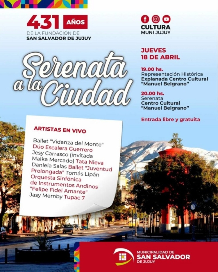 Todos invitados a la tradicional Serenata a la Ciudad