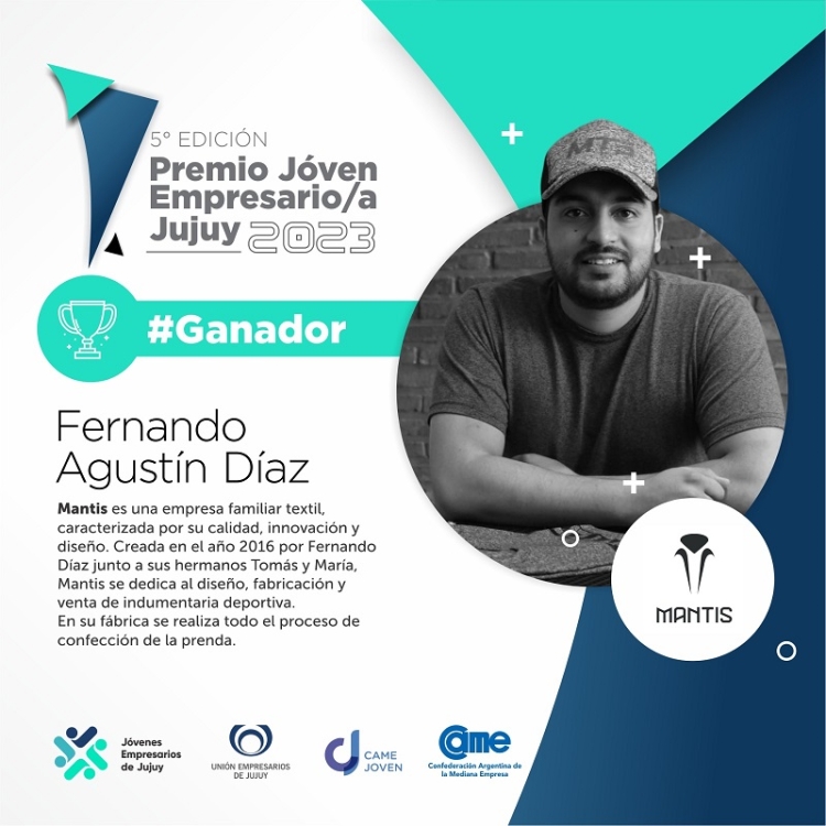 Fernando Agustin D&iacute;az creador de la empresa textil juje&ntilde;a Mantis, es el Joven Empresario del A&ntilde;o
