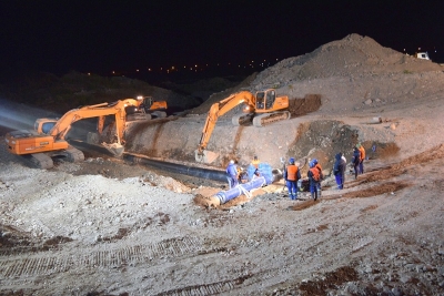 Agua Potable culmin&oacute; exitosamente la obra by pass de emergencia y nuevo acueducto de refuerzo cruce Rio Grande