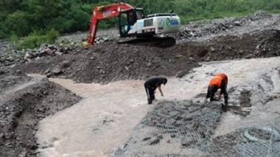 Reforzaron protecci&oacute;n de la toma de agua del r&iacute;o Los Morados