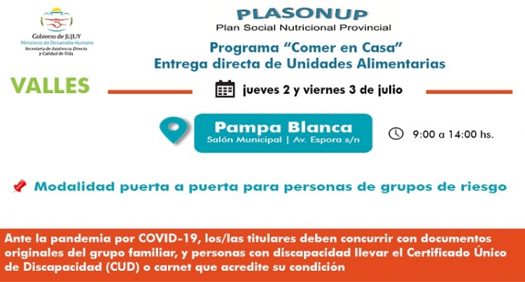 Continua la entrega de Unidades Alimentarias en Pampa Blanca y Calilegua