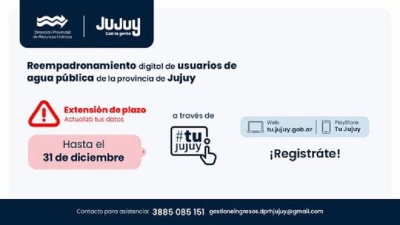 Usuarios de agua p&uacute;blica podr&aacute;n reempadronarse hasta diciembre
