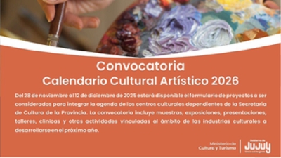 Se abre la convocatoria para el Calendario Cultural Art&iacute;stico 2026: invitaci&oacute;n a sumar propuestas creativas