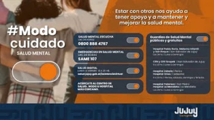 "Modo Cuidado": Jujuy activa la campa&ntilde;a para proteger la Salud Mental