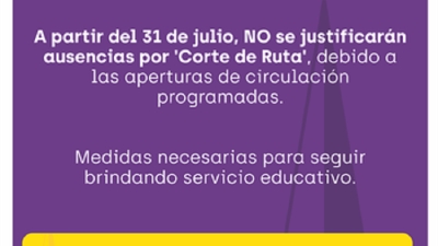 El Ministerio de Educaci&oacute;n suspende la justificaci&oacute;n por corte de ruta