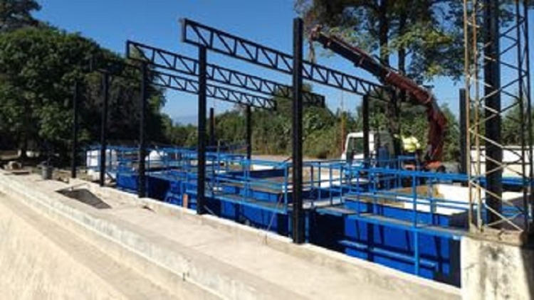 Fraile Pintado: buen ritmo de trabajo en la obra de mejoras para planta potabilizadora