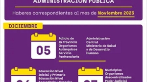 Cronograma de pagos por el mes de noviembre