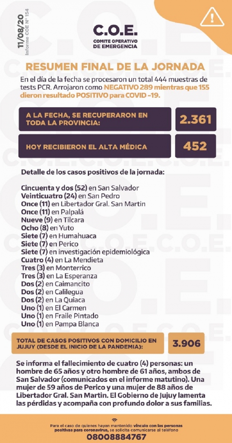 INFORME COE N&deg; 154