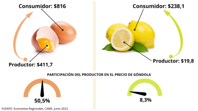 IPOD de junio: la brecha de precios entre campo y g&oacute;ndola se mantuvo en 3,5 veces
