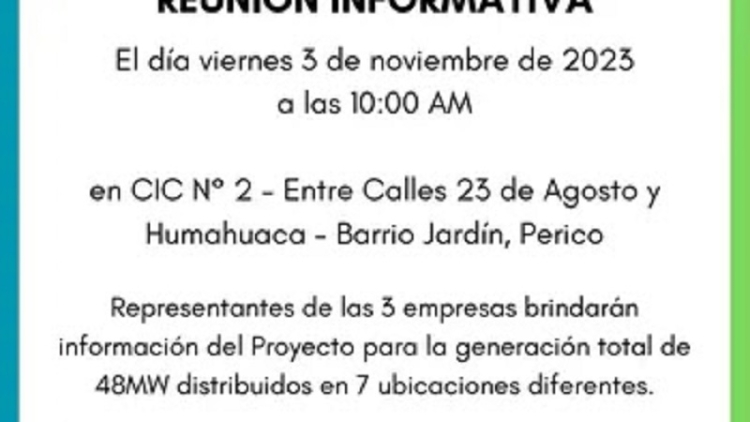 Convocan a reuni&oacute;n informativa propiciada por JEMSE en Perico