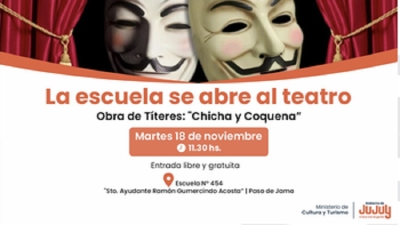 Chicha y Coquena, los t&iacute;teres llevan magia y ense&ntilde;anzas ancestrales a la escuela de Paso de Jama