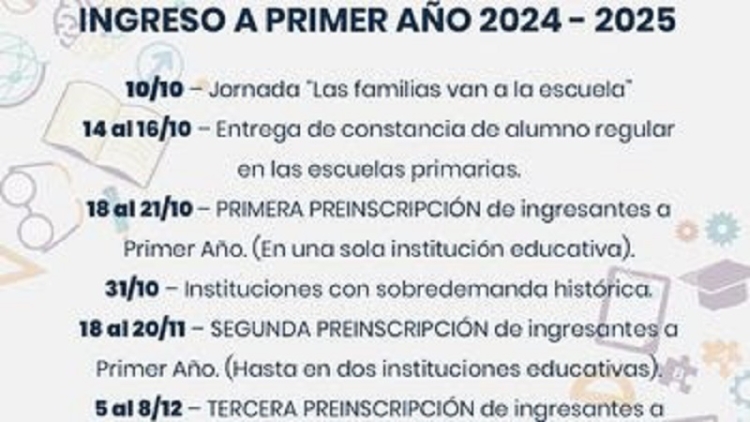 Con la jornada "Las familias van a la escuela" comenzar&aacute;, el jueves pr&oacute;ximo, el cronograma a Ingreso a Primer A&ntilde;o de Secundaria
