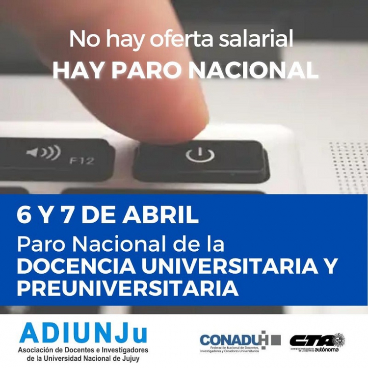 6 Y 7 DE ABRIL: PARO NACIONAL DE LA DOCENCIA UNIVERSITARIA Y PREUNIVERSITARIA