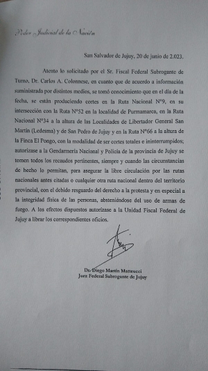 La Justicia Federal habilit&oacute; a Gendarmer&iacute;a a asegurar la libre circulaci&oacute;n por rutas nacionales