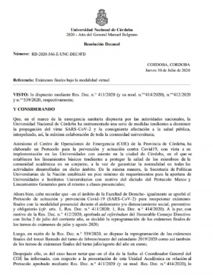 Ex&aacute;menes virtuales para quienes estudian derecho en C&oacute;rdoba