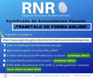 El certificado de Antecedentes penales,disponible online