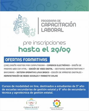 Pre inscripciones al programa de capacitaci&oacute;n laboral