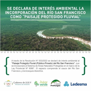 Declaran de inter&eacute;s ambiental la incorporaci&oacute;n del R&iacute;o San Francisco como "Paisaje Protegido Fluvial"