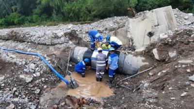 Agua Potable de Jujuy finaliz&oacute; exitosamente la reparaci&oacute;n del acueducto en el R&iacute;o Grande