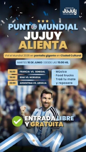 "Punto Mundial: Jujuy alienta", el espacio para vivir la pasi&oacute;n del f&uacute;tbol en Ciudad Cultural