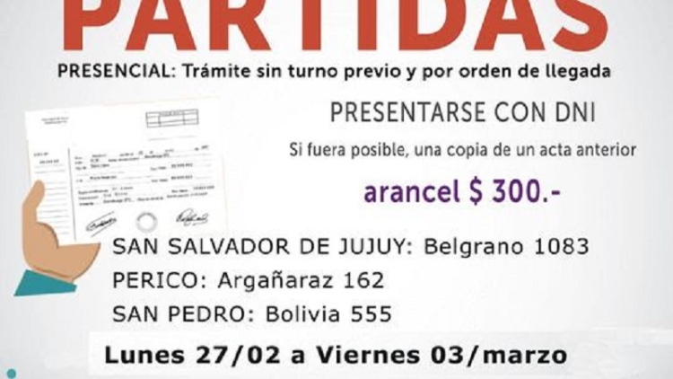 Ampl&iacute;an el horario de atenci&oacute;n del Registro Civil para expendio de partidas de nacimientos