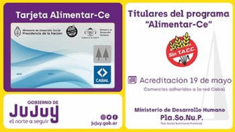 Acreditaci&oacute;n de mayo de la tarjeta AlimentarCe