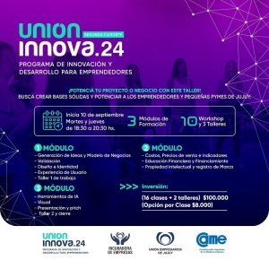 Uni&oacute;n Innova: Capacitar&aacute;n para potenciar a emprendimientos y pymes de Jujuy