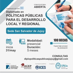 Convocatoria para el Diplomado en Pol&iacute;ticas P&uacute;blicas para el Desarrollo Local y Regional
