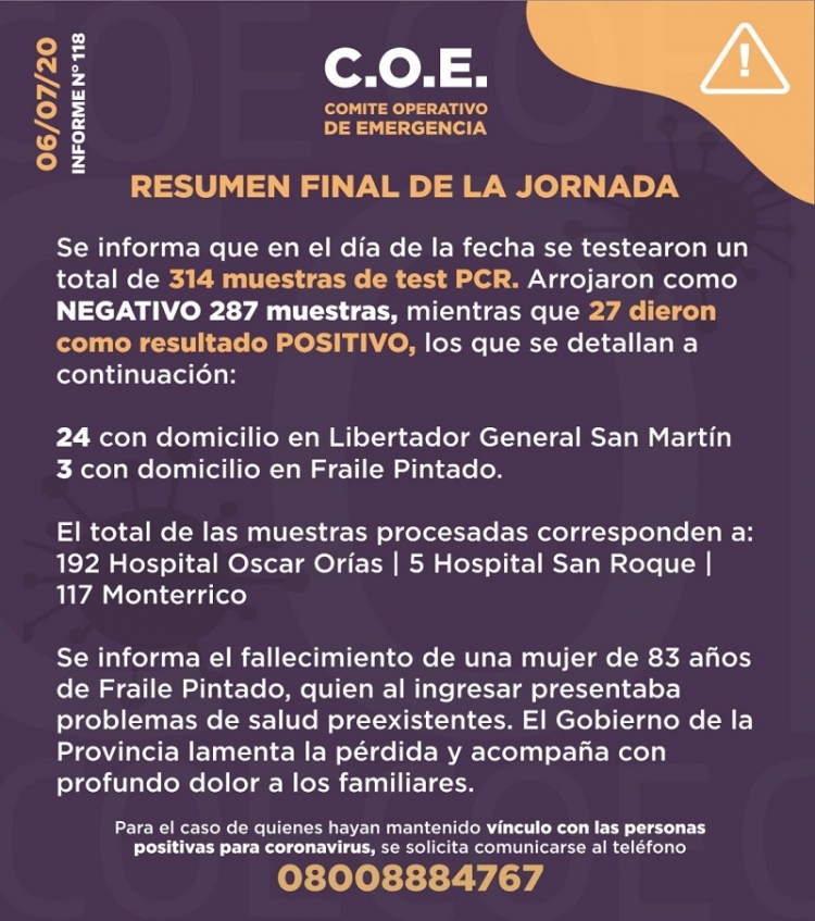 INFORME COE N&deg; 118