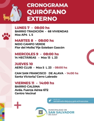 El Quir&oacute;fano Externo de Zoonosis recorrer&aacute; distintos barrios de la ciudad
