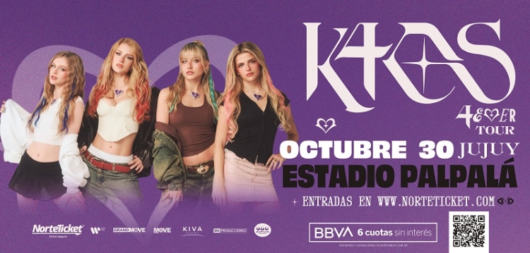 K4OS llega a Jujuy con su 4EVER Tour: el show ser&aacute; el viernes 30 de octubre de 2026 en Palpal&aacute;