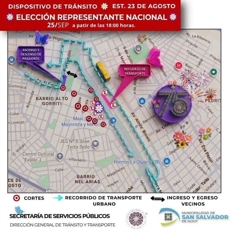 Operativo de tr&aacute;nsito por la Elecci&oacute;n de la Representante Nacional de la Fiesta Nacional de los Estudiantes