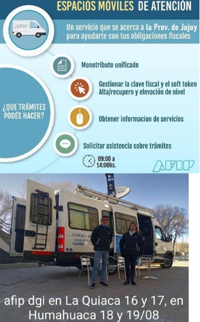 AFIP DGI. ESPACIOS MOVILES DE ATENCION.