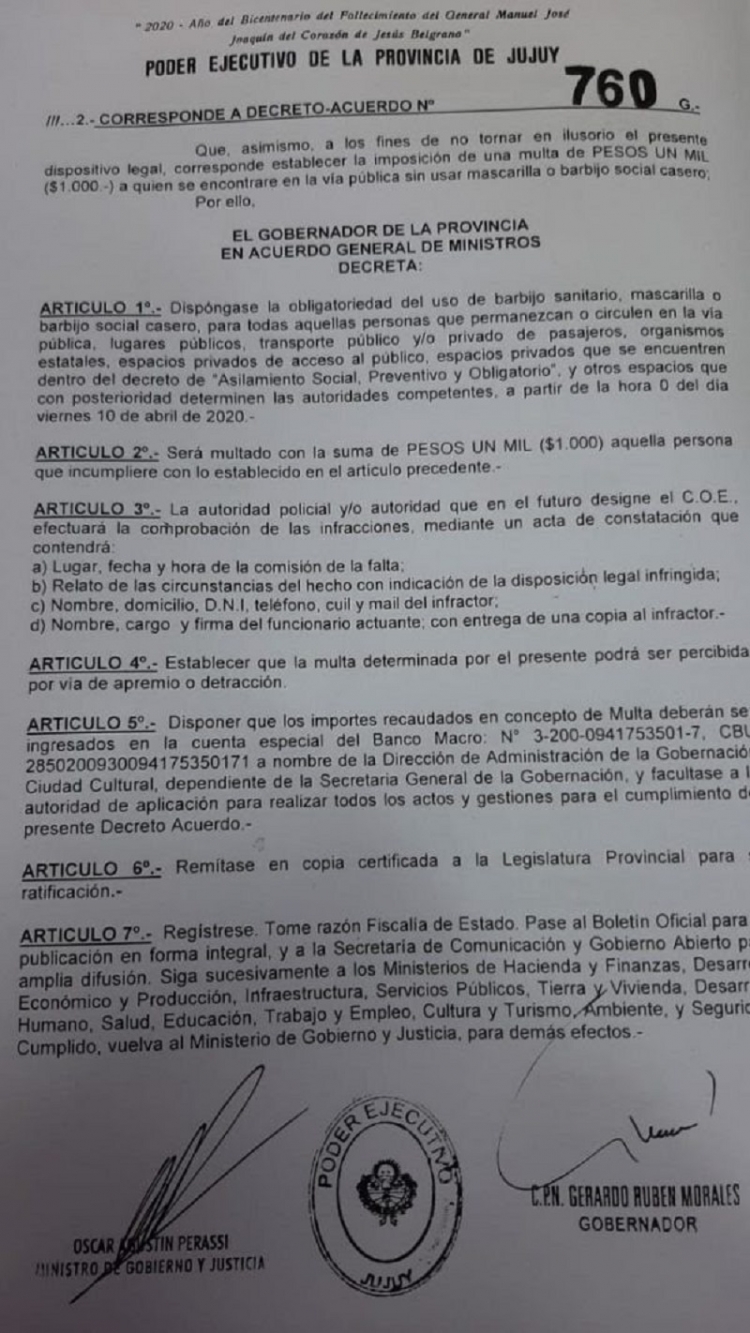 Rige desde este viernes el uso obligatorio de barbijo social o mascarilla