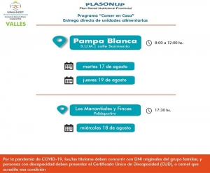 Comer en Casa: comenz&oacute; la entrega de unidades alimentarias en Pampa Blanca