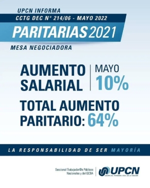 Aumento salarial adicional del 10% en mayo para los trabajadores estatales